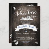 Invitation Fête de bébé garçon aventure rustique (Devant / Derrière)