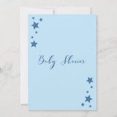 Invitation Fête de Bébé Garçon Bleu Clair Twinkle Little Star (Dos)