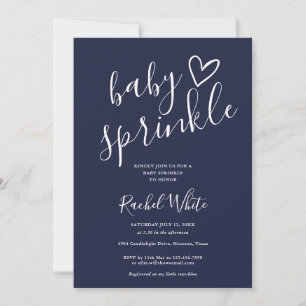 Invitation Fête de bébé garçon bleu marine Baby Sprinkle