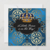 Invitation Fête de bébé garçon bleu or de la Marine Royale (Devant)