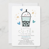 Invitation Fête de Bébé Garçon Bubble Tea Boba Blue Boy (Devant)