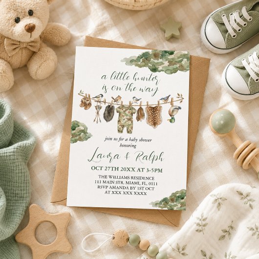 Invitation Fête de bébé garçon chasse au canard colvert