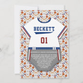 Invitation Fête de bébé garçon de baseball "Petit Batteur" Mo (Dos)