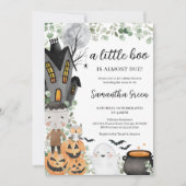Invitation Fête de bébé Garçon de verdure Un petit Boo (Devant)