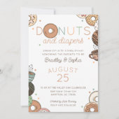 Invitation Fête de Bébé Garçon Donuts et Couches pour les Fut (Devant)
