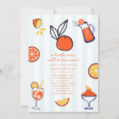 Invitation Fête de Bébé Garçon Doodle Orange Mignon (Devant)