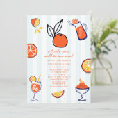 Invitation Fête de Bébé Garçon Doodle Orange Mignon (Debout devant)
