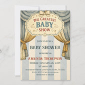 Invitation Fête de bébé garçon du plus grand spectacle de cir (Devant)
