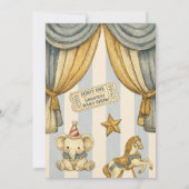 Invitation Fête de bébé garçon du plus grand spectacle de cir (Dos)
