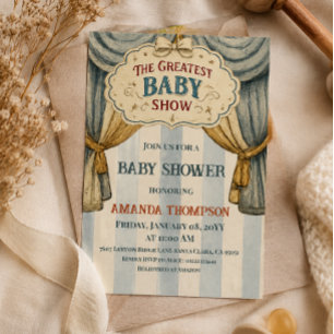 Invitation Fête de bébé garçon du plus grand spectacle de cir