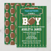Invitation Fête de bébé garçon équipe de football (Devant / Derrière)