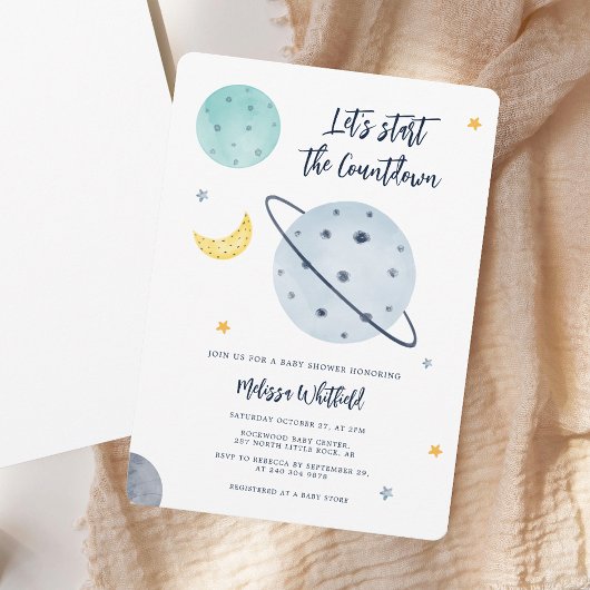Invitation Fête de Bébé Garçon Espace Moderne