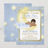 Invitation Fête de bébé garçon ethnique Twinkle Twinkle Littl (Devant / Derrière)