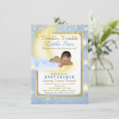 Invitation Fête de bébé garçon ethnique Twinkle Twinkle Littl (Debout devant)