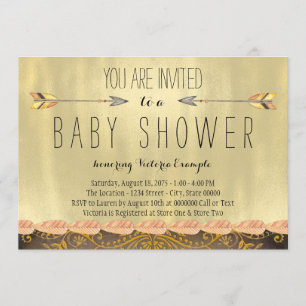 Invitation Fête de bébé garçon flèche tribale