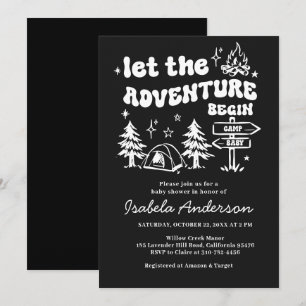 Invitation Fête de bébé garçon Little Camper Doodle aventure