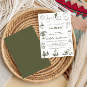 Invitation Fête de bébé garçon Little Camper Doodle aventure