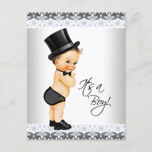 Invitation Fête de Bébé Garçon Little Man C'est un Garçon