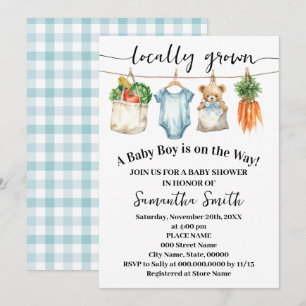 Invitation Fête de Bébé Garçon Local Né en Route
