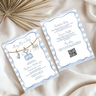 Invitation Fête de bébé garçon nautique tout-en-un