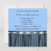 Invitation Fête de bébé garçon noir bleu (Dos)