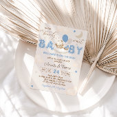 Invitation Fête de bébé garçon ours bleu 