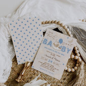 Invitation Fête de bébé garçon ours bleu 