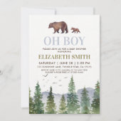 Invitation Fête de Bébé Garçon Ourson de Forêt (Devant)