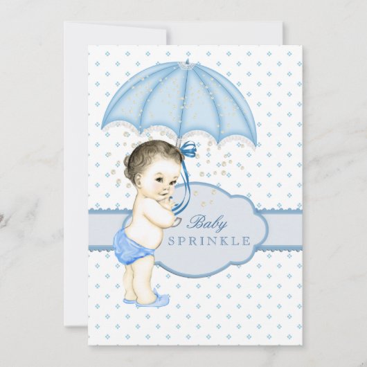 Invitation Fête de bébé garçon parapluie Sprinkle (Devant)