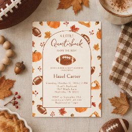Invitation Fête de bébé Garçon Quarterback Football Citrouill