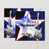 Invitation Fête de bébé garçon Rockstar (Devant / Derrière)