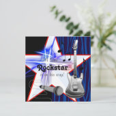 Invitation Fête de bébé garçon Rockstar (Debout devant)