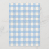 Invitation Fête de Bébé Garçon Ruban Bleu Gingham Cutie Pie (Dos)