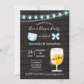 Invitation Fête de bébé garçon rustique à bière et couches da (Devant)