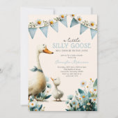 Invitation Fête de bébé garçon Silly Goose Blue (Devant)