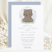 Invitation Fête de Bébé Garçon Simple et Mignonne avec Ours B