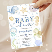 Invitation Fête de bébé garçon sous la mer Océan