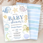 Invitation Fête de bébé garçon sous la mer Océan