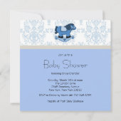 Invitation Fête de bébé garçon sur un fil à linge (Dos)