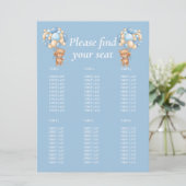 Invitation Fête de bébé garçon Teddy Ballon Tableau (Debout devant)