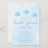 Invitation Fête de bébé garçon Twinkle Sprinkle Little Star B (Devant)