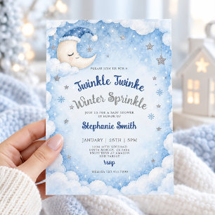 Invitation Fête de Bébé Garçon Twinkle Twinkle Little Star