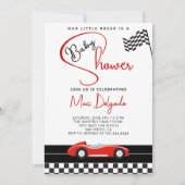 Invitation Fête de bébé garçon voiture de course | Fête de bé (Devant)