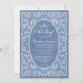 Invitation Fête de bébé Garçons Bleu Talavera (Devant)