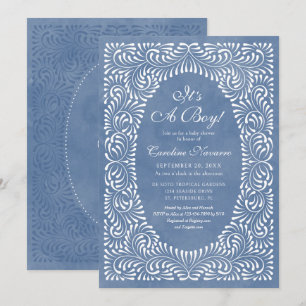Invitation Fête de bébé Garçons Bleu Talavera