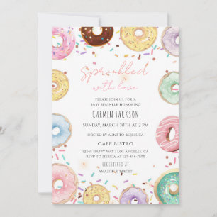 Invitation Fête de Bébé Gâteau avec des Paillettes d'Amour