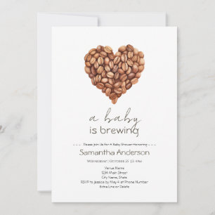 Invitation Fête de bébé Genre Neutre Bébé Prépare du Café