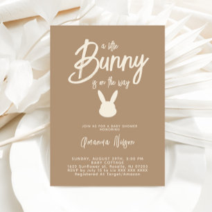 Invitation Fête de bébé genre neutre Lapin