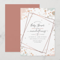 Fête de bébé géométrique avec peinture Rose Gold e