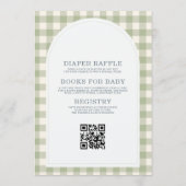 Invitation Fête de bébé Gingham Locally Grown tout-en-un (Dos)